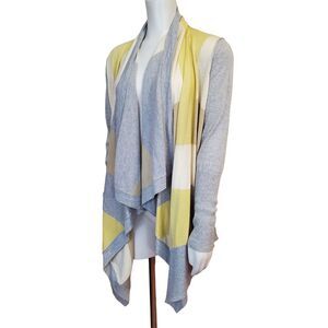 St John Cardigan Small 100% fine wool Open Front‎ Waterfall Colorblock Sweater